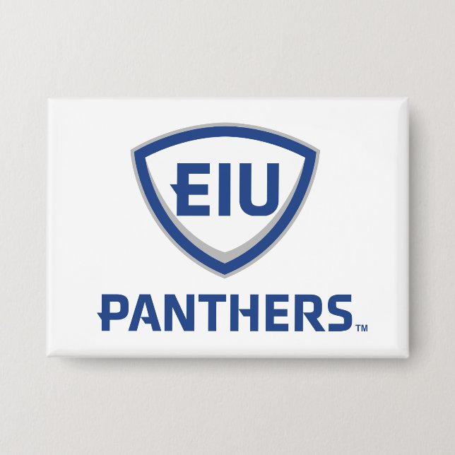 Eastern Illinois Panthers Shield & Wordmark Logo Button (Front)