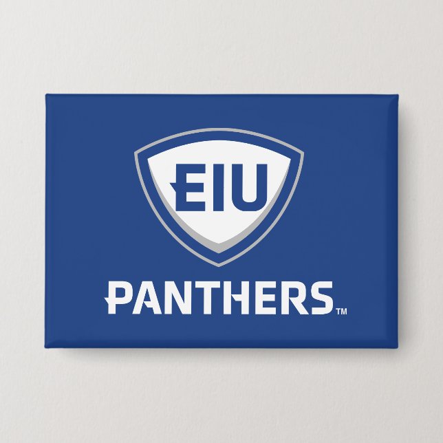 Eastern Illinois Panthers Shield & Wordmark Logo Button (Front)