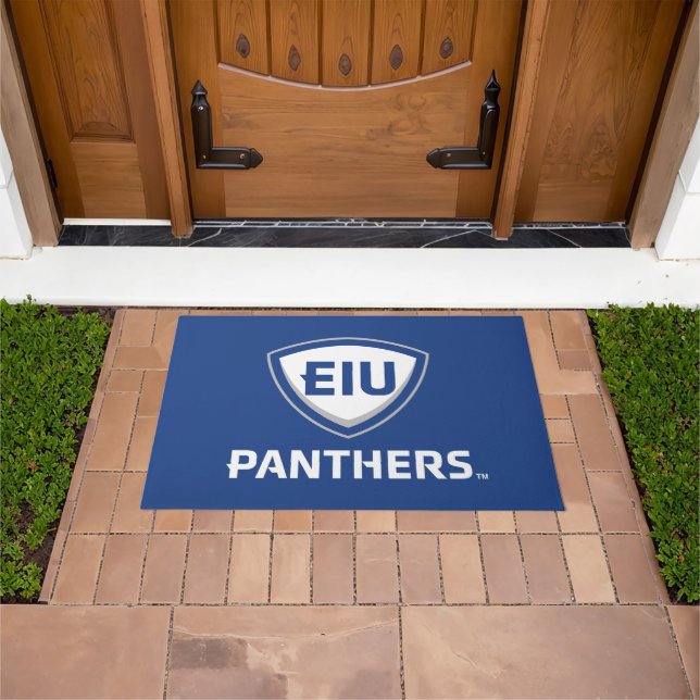 Eastern Illinois Panthers Shield & Wordmark Logo Doormat (Outdoor)