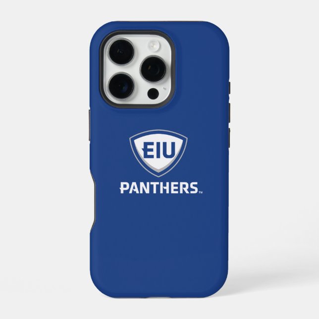 Eastern Illinois Panthers Shield & Wordmark Logo Iphone Case (Back)