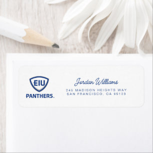 Eastern Illinois Panthers Shield & Wordmark Logo Label