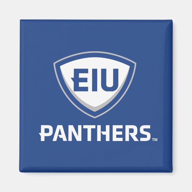 Eastern Illinois Panthers Shield & Wordmark Logo Magnet (Front)