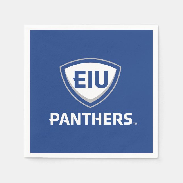 Eastern Illinois Panthers Shield & Wordmark Logo Napkins (Front)