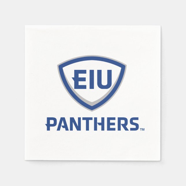 Eastern Illinois Panthers Shield & Wordmark Logo Napkins (Front)