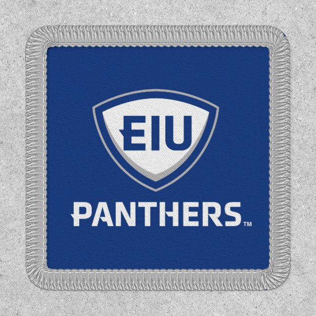 Eastern Illinois Panthers Shield & Wordmark Logo Patch (Front)