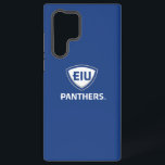 Eastern Illinois Panthers Shield & Wordmark Logo Samsung Galaxy S22 Ultra Case<br><div class="desc">This design combines two key elements representing Eastern Illinois University (EIU). At the top, the acronym "EIU" is displayed in bold, sans-serif letters within a shield-like shape, rendered in blue and gray. This shield symbolizes strength and protection, representing the university's values. Below the shield, the word "PANTHERS" is presented in...</div>