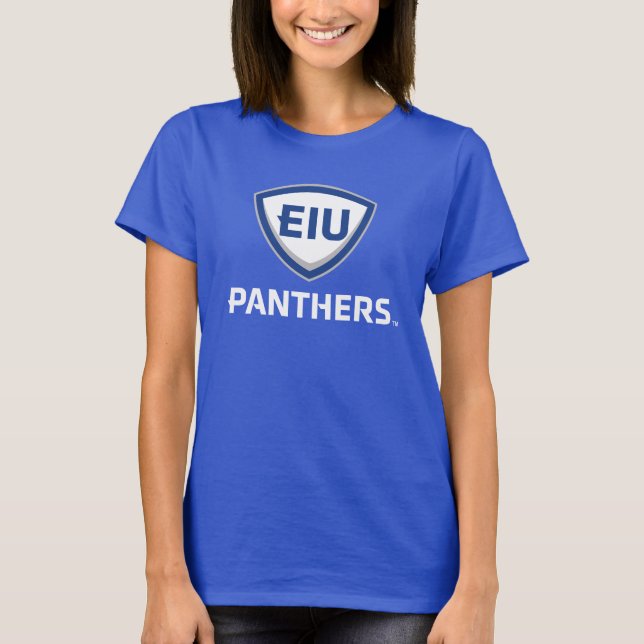 Eastern Illinois Panthers Shield & Wordmark Logo T-Shirt (Front)