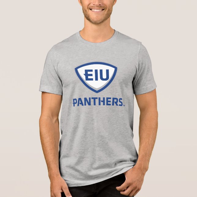 Eastern Illinois Panthers Shield & Wordmark Logo Tri-Blend Shirt (Front)