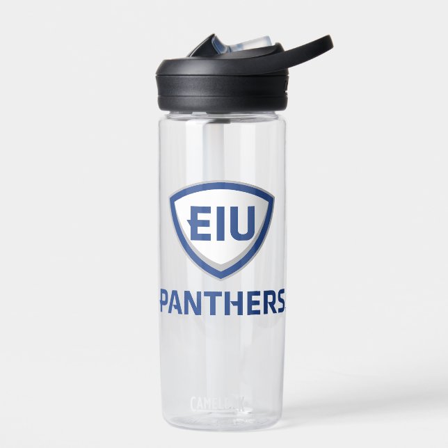 Eastern Illinois Panthers Shield & Wordmark Logo Water Bottle (Left)