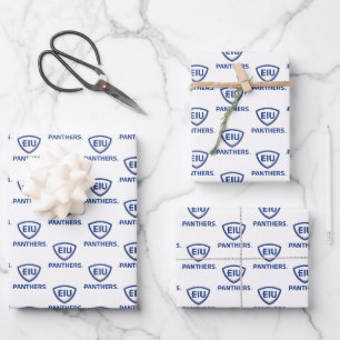 Eastern Illinois Panthers Shield & Wordmark Logo Wrapping Paper Sheets