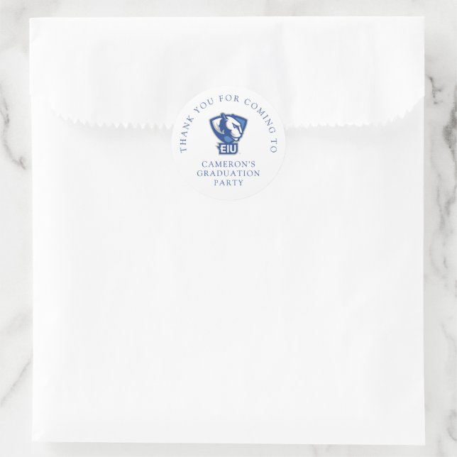 Eastern Illinois University Panthers Logo Classic Round Sticker (Bag)