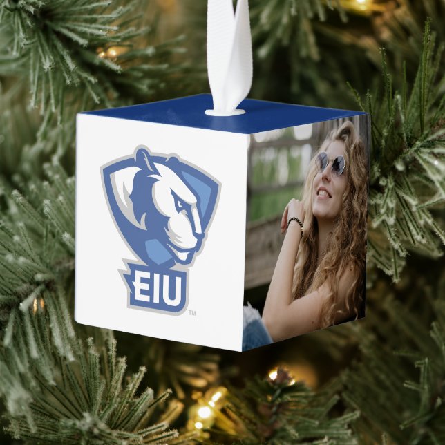 Eastern Illinois University Panthers Logo Cube Ornament (Tree)