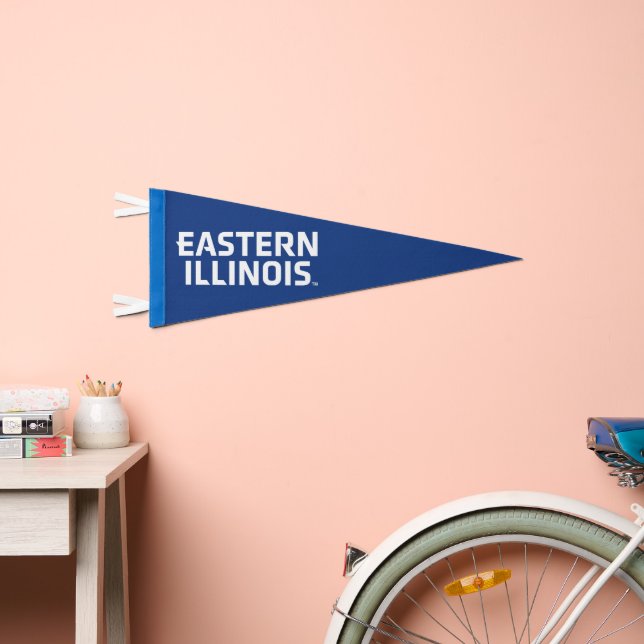Eastern Illinois University Wordmark Logo Pennant Flag (Front)