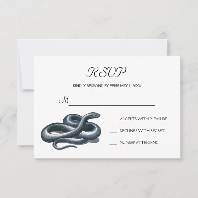 Eastern Indigo Snake Nature Art RSVP Card (Front)
