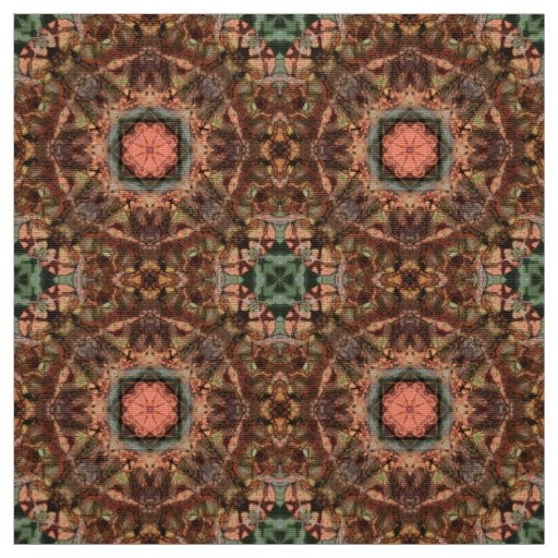 Eastern Influenced Star Mandala and Cross Tile Fabric