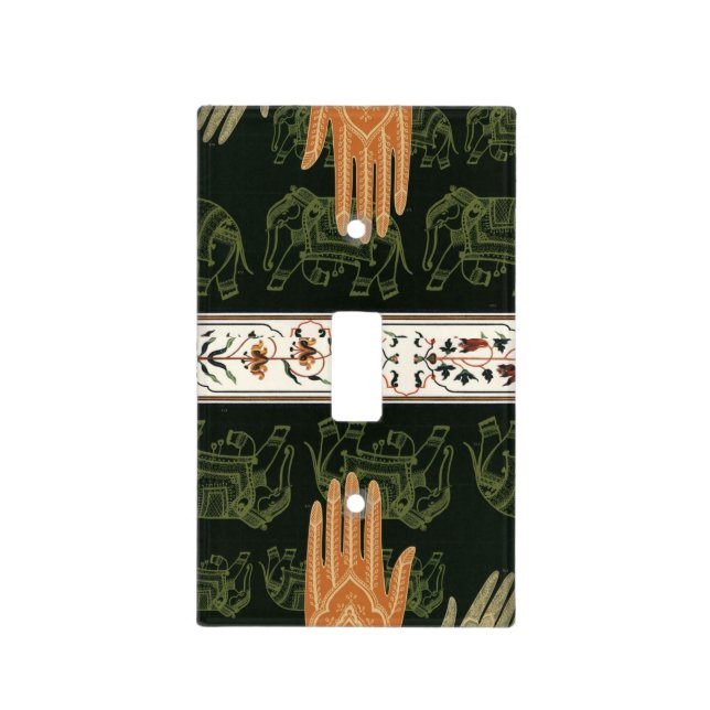 Eastern Inspired Yoga Room Light Switch Cover (Front)