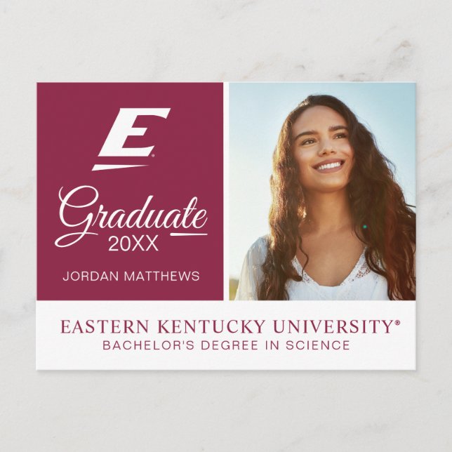 Eastern Kentucky University E Announcement Postcard (Front)