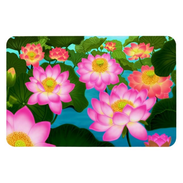 Eastern Lotus Water Garden Premium Magnet (Horizontal)