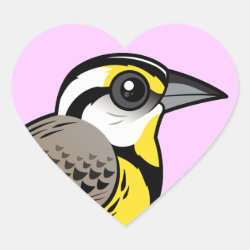 Eastern Meadowlark (perched) Heart Sticker