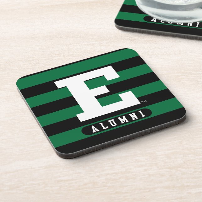 Eastern Michigan Alumni Stripes Beverage Coaster (Left Side)