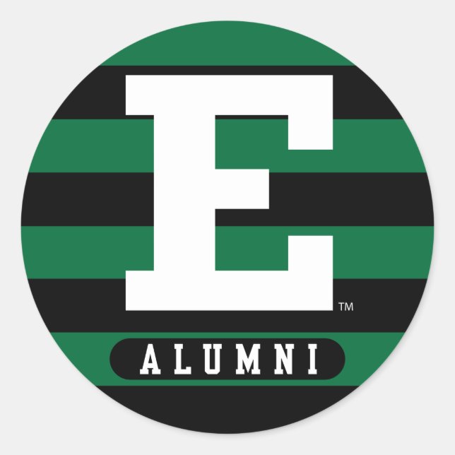 Eastern Michigan Alumni Stripes Classic Round Sticker (Front)