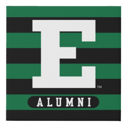 Eastern Michigan Alumni Stripes Faux Canvas Print