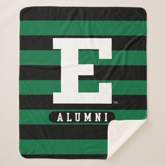 Eastern Michigan Alumni Stripes Sherpa Blanket (Front)