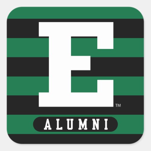 Eastern Michigan Alumni Stripes Square Sticker