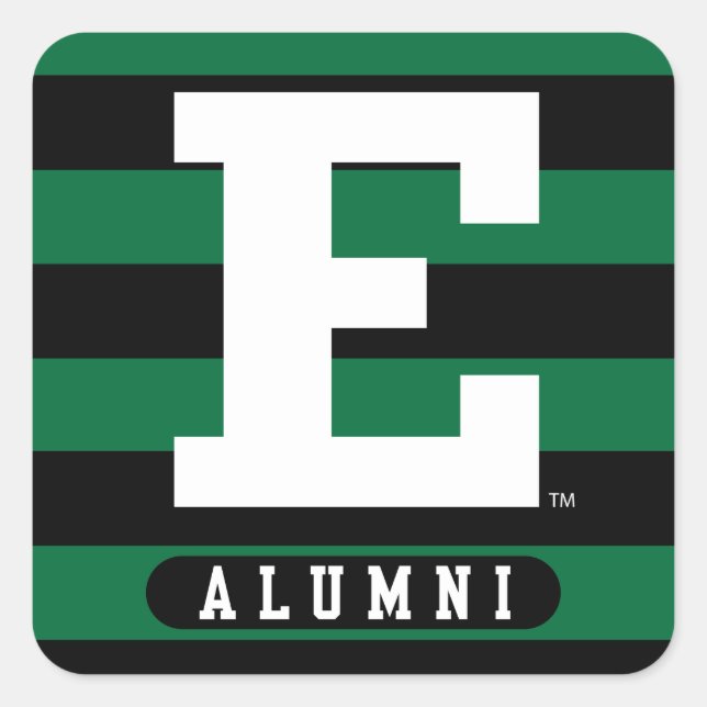 Eastern Michigan Alumni Stripes Square Sticker (Front)
