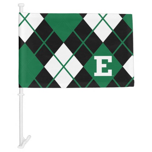 Eastern Michigan Argyle Pattern Car Flag