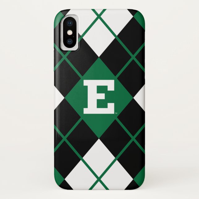 Eastern Michigan Argyle Pattern Case-Mate iPhone Case (Back)