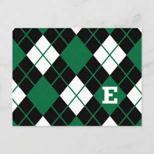 Eastern Michigan Argyle Pattern Invitation Postcard
