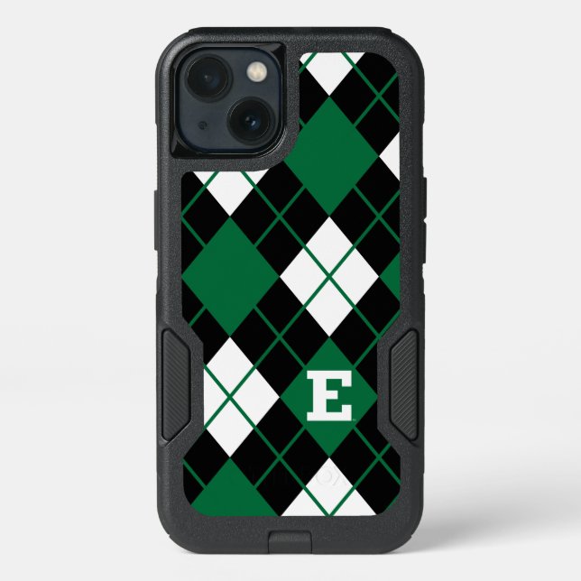 Eastern Michigan Argyle Pattern Otterbox iPhone Case (Back)