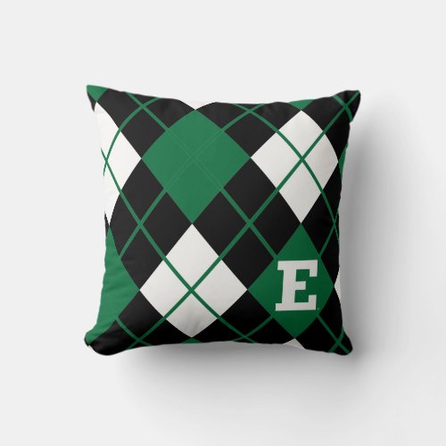 Eastern Michigan Argyle Pattern Throw Pillow