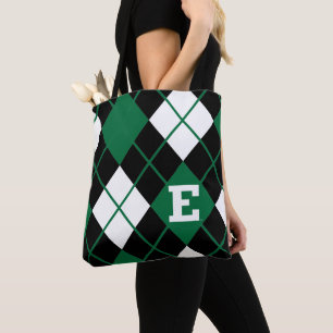 Eastern Michigan Argyle Pattern Tote Bag