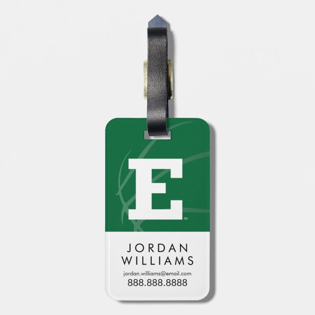 Eastern Michigan Basketball Luggage Tag (Back Vertical)