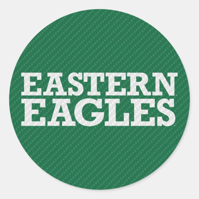 Eastern Michigan Carbon Fiber Pattern Classic Round Sticker (Front)