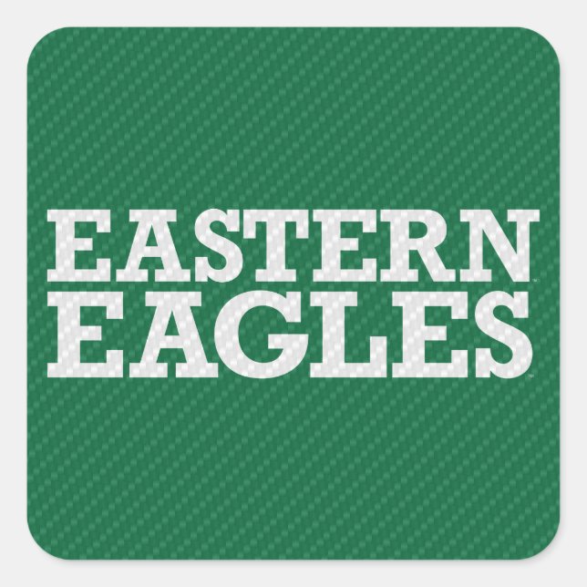 Eastern Michigan Carbon Fiber Pattern Square Sticker (Front)