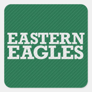 Eastern Michigan Carbon Fiber Pattern Square Sticker