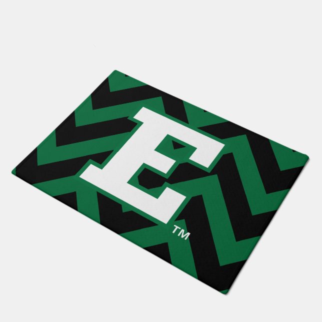 Eastern Michigan Chevron Pattern Doormat (Angled)