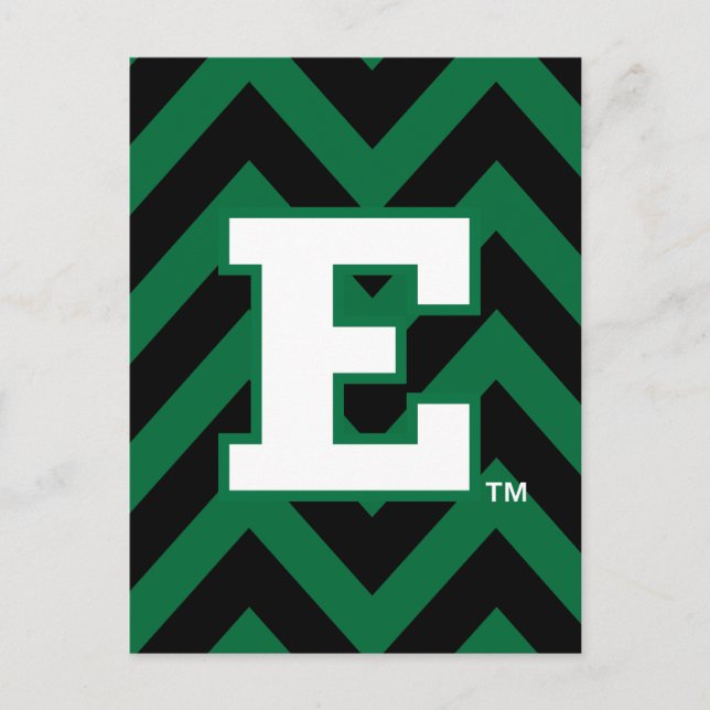 Eastern Michigan Chevron Pattern Invitation Postcard (Front)
