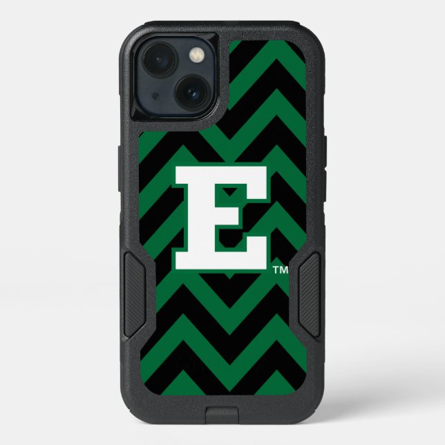 Eastern Michigan Chevron Pattern Otterbox iPhone Case (Back)