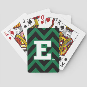 Eastern Michigan Chevron Pattern Poker Cards