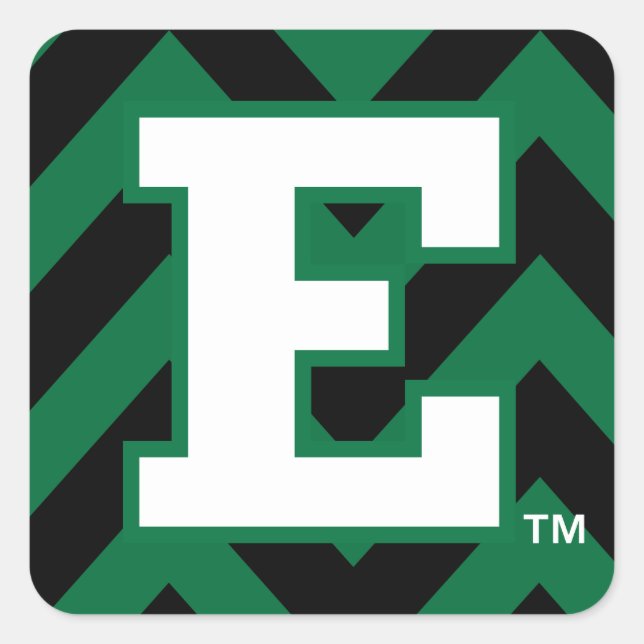 Eastern Michigan Chevron Pattern Square Sticker (Front)