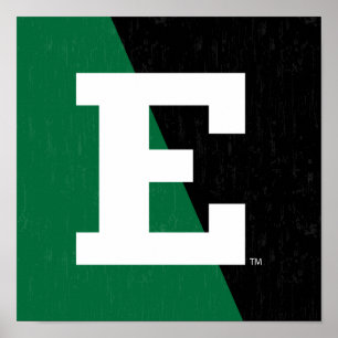 Eastern Michigan Color Block Distressed Poster