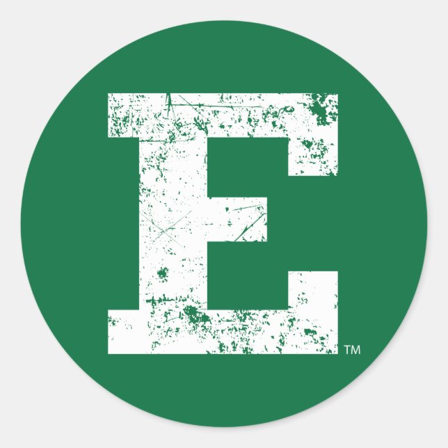 Eastern Michigan Distressed Classic Round Sticker (Front)