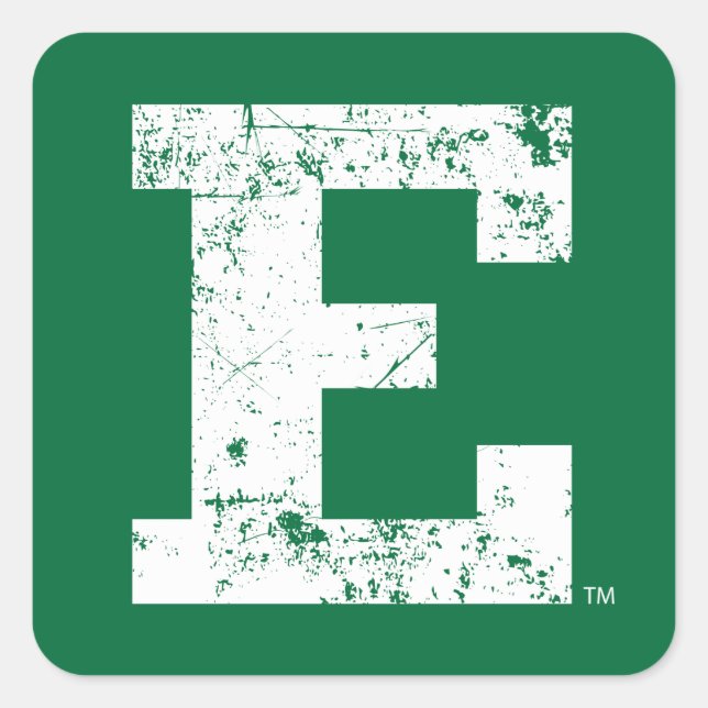 Eastern Michigan Distressed Square Sticker (Front)
