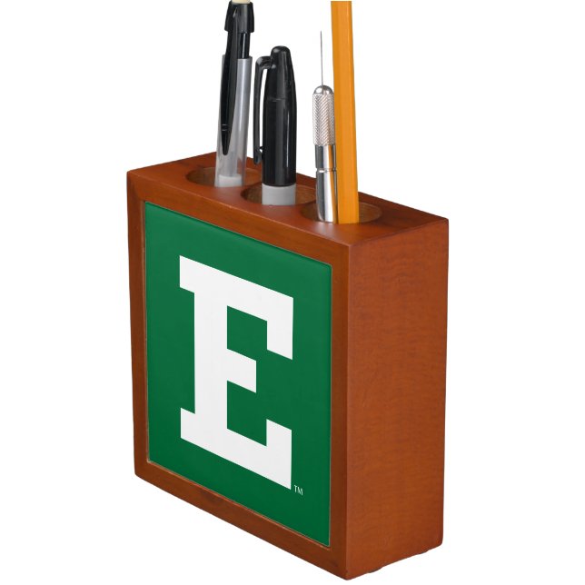 Eastern Michigan - E Logo  Desk Organizer (In Situ)
