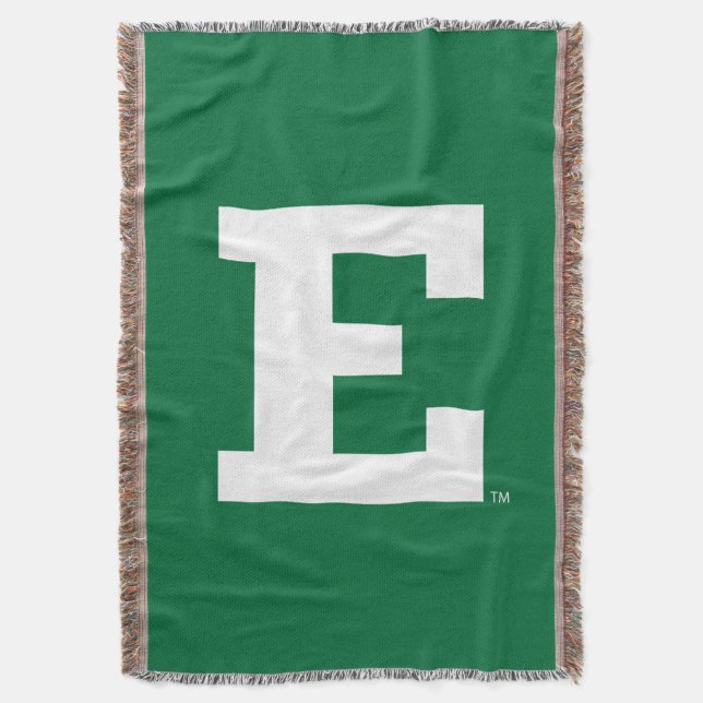 Eastern Michigan - E Logo  Throw Blanket (Front Vertical)