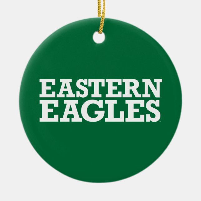 Eastern Michigan Eagles Wordmark Ceramic Ornament (Front)